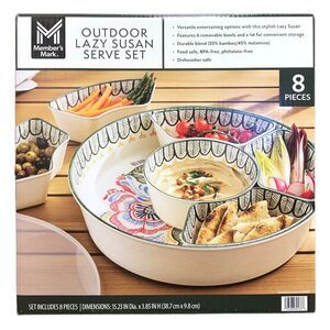 Member's Mark Melamine 6-Section Outdoor Lazy Susan Serving Set - Ivory